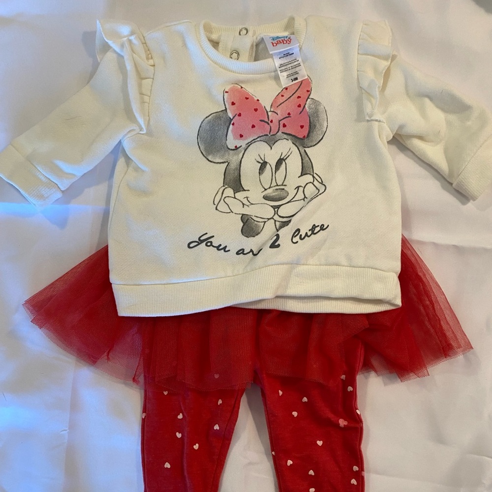 Target Disney baby girl valentine tutu legging outfit 3-6 month